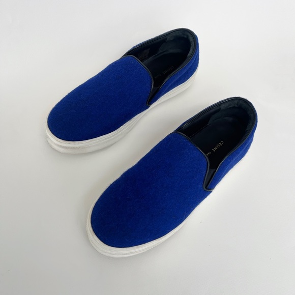 Celine Phoebe Philo Blue wool and leather slip on sneakers - size 37 / 7 US - Picture 2 of 6